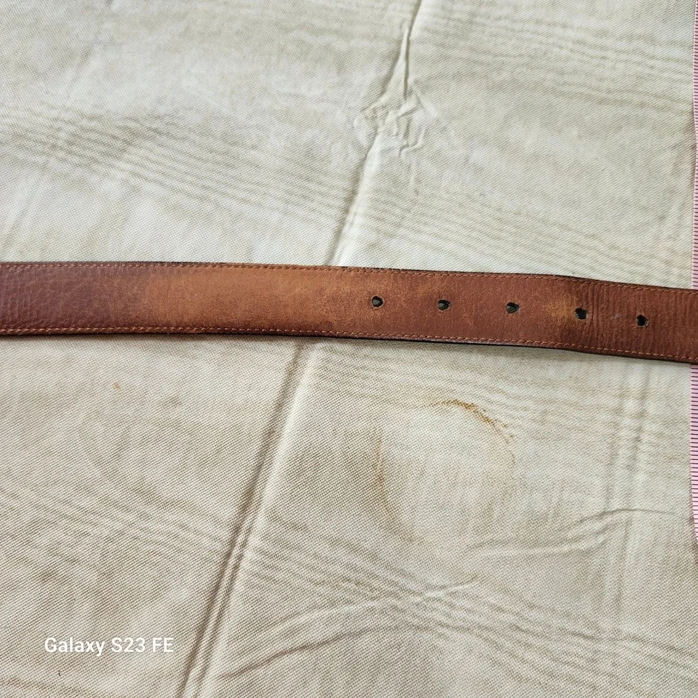 Cole Haan Leather Belt Mens 34 Black Brass Buckle Classic Dress Business Casual